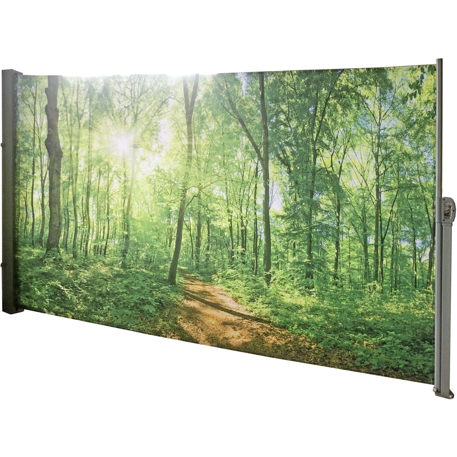 Seitenmarkise Waldlichtung - grau-multicolor - 300x160 cm
