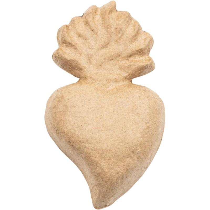 Ex-voto coeur avec flamme - Kraft