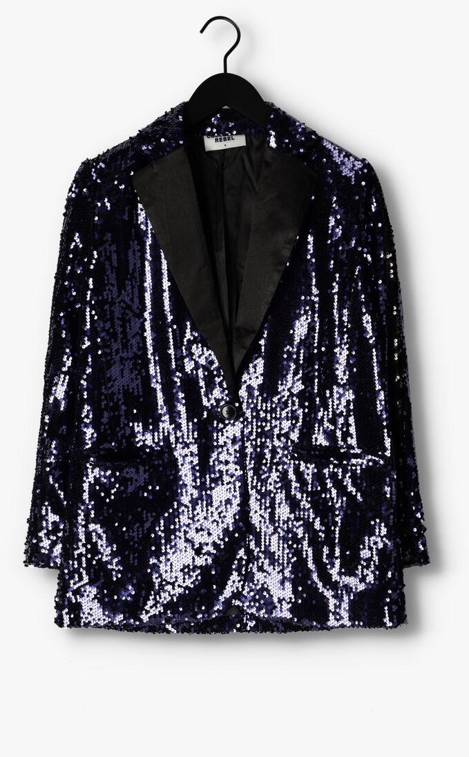 COLOURFUL REBEL blauwe colourful rebel blazer ayla sequins single breasted boyfriend blazer