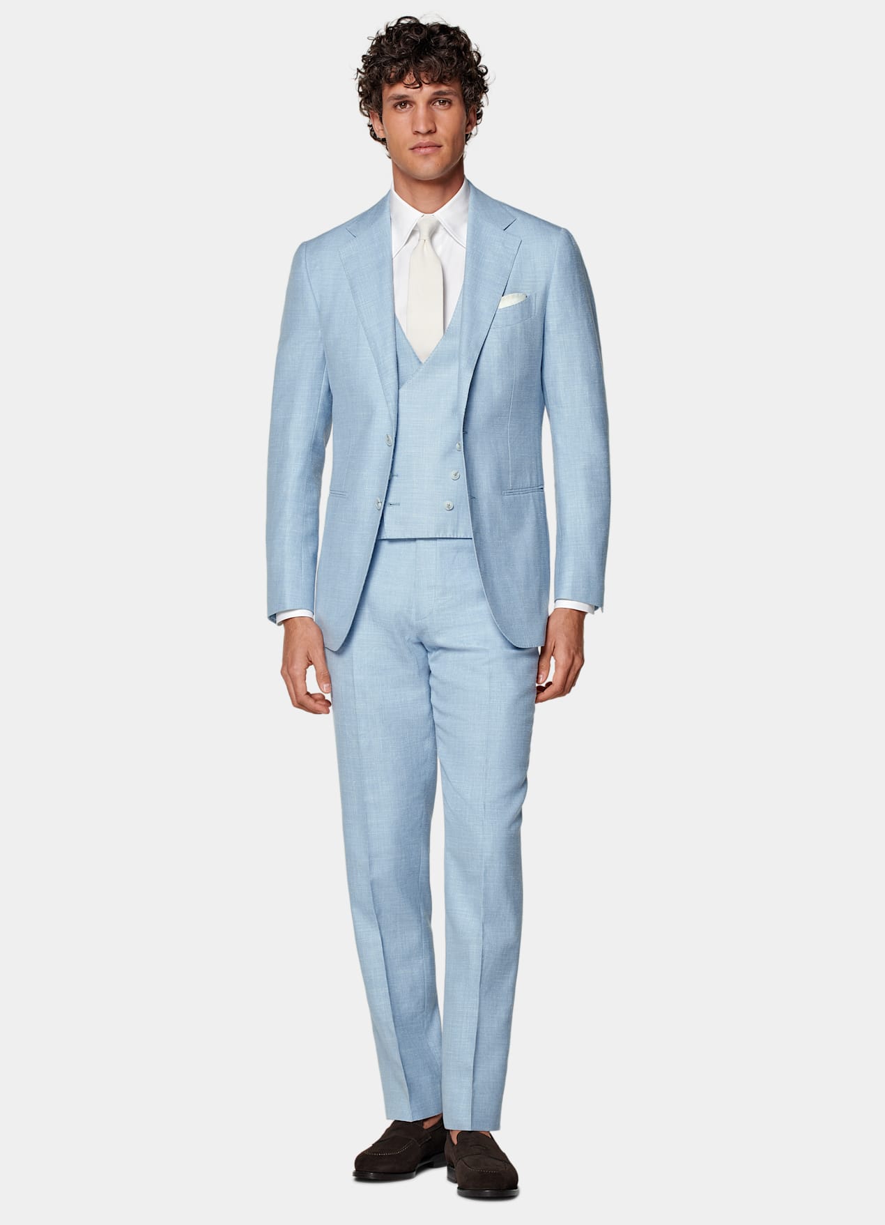 Costume trois pièces Havana coupe Tailored bleu clair