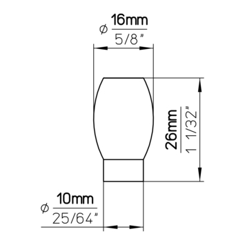 Knop Maud messing antiek 15mm