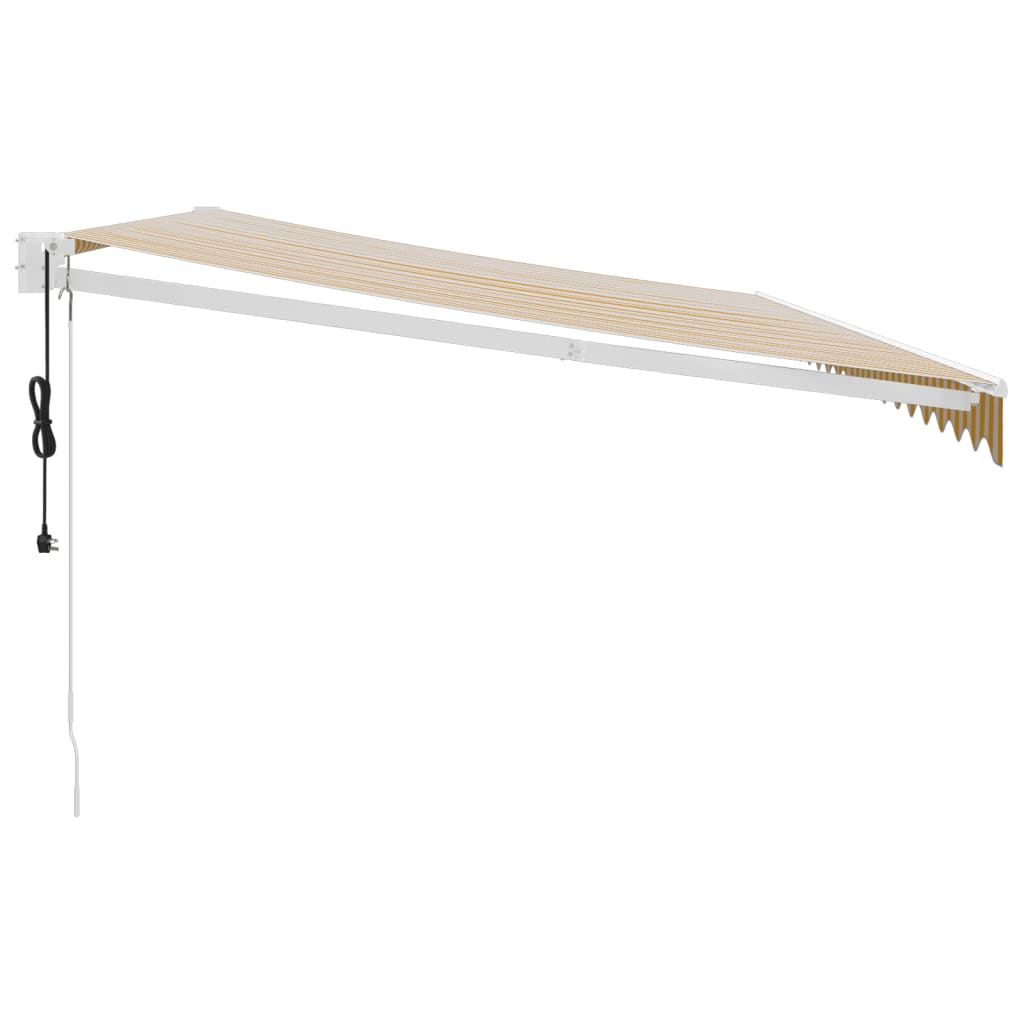 Auvent rétractable automatique jaune et blanc 5x3 m