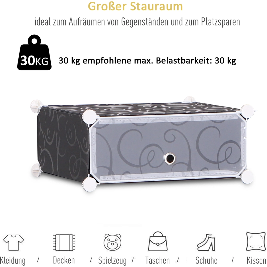 HOMCOM Schuhschrank mit Stecksystem schwarz, weiß