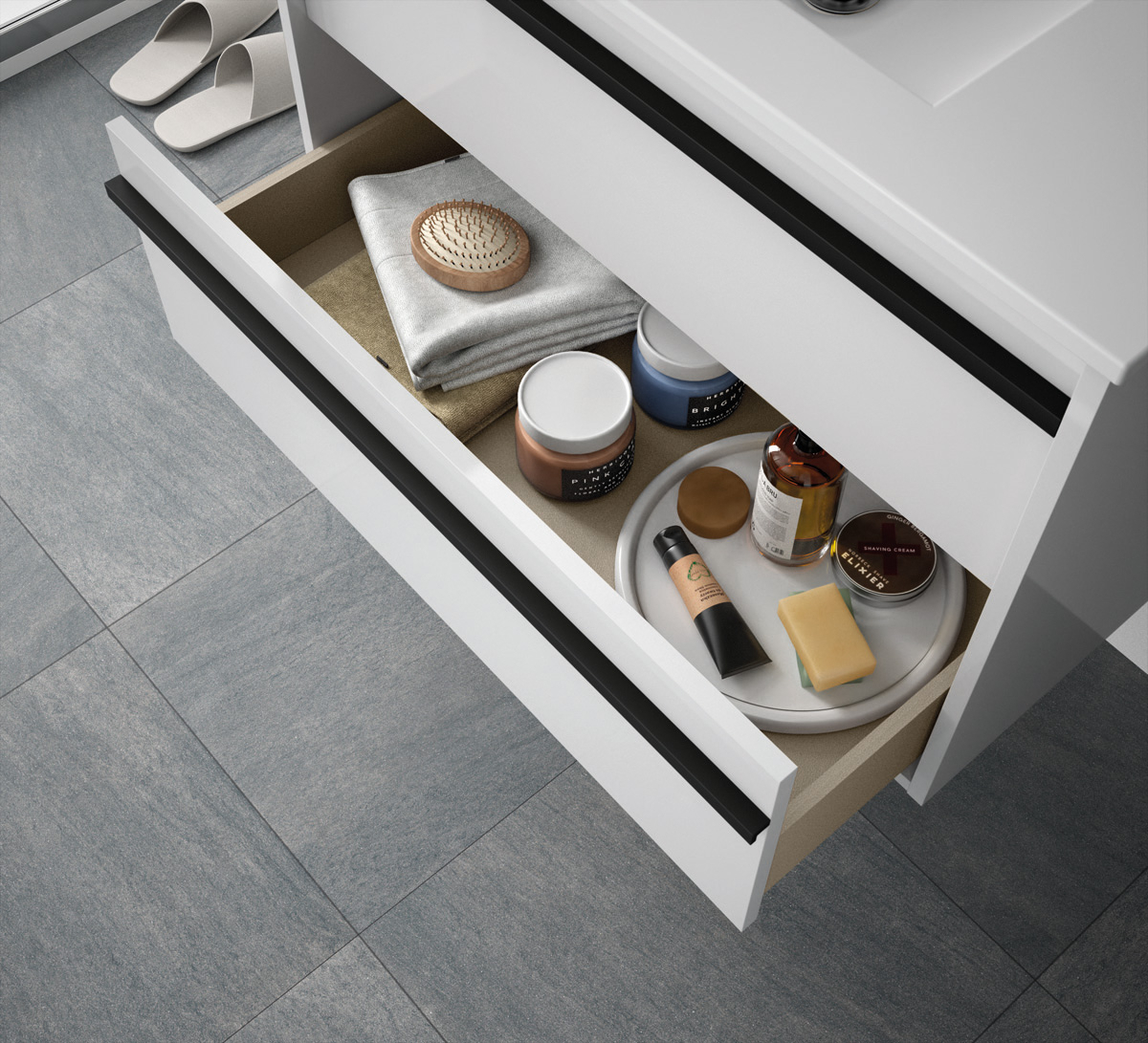 Muebles Resh badkamermeubel wit hoogglans 100cm met witte wastafel zonder kraangat