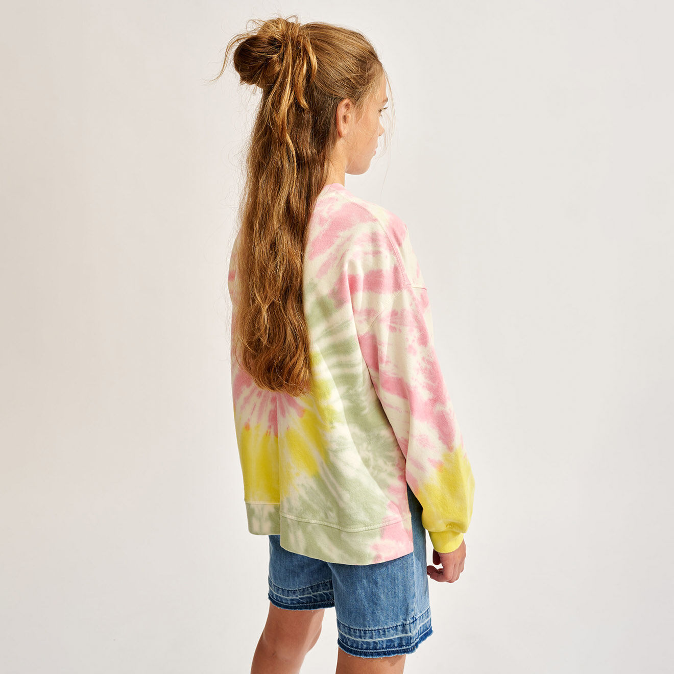 Bellerose Sweat oversize 100% Coton Bio Cacou tie & dye multicolore