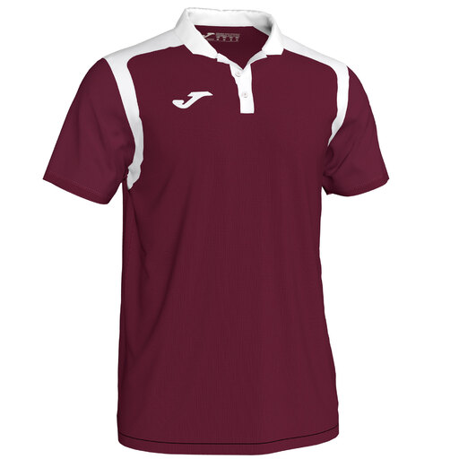 Camisa polo de manga curta Joma Championship V, bordô e branca