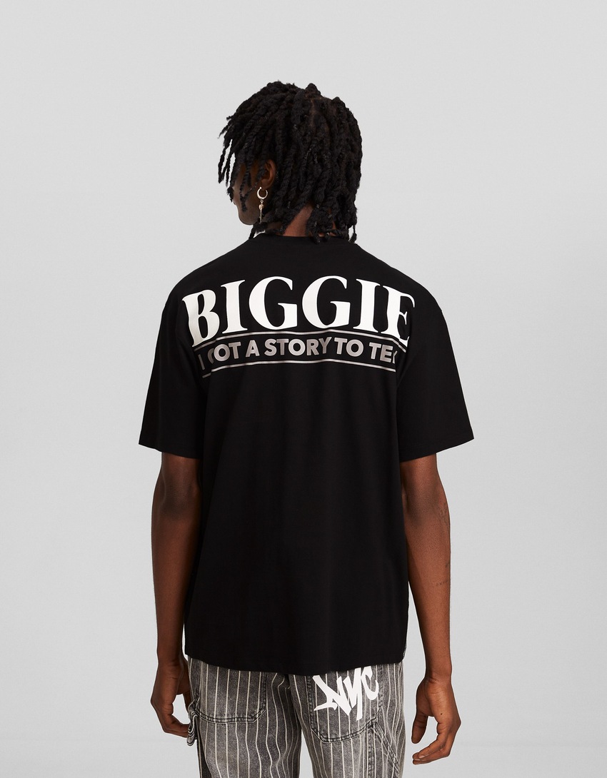 Camiseta de manga curta com estampa do Notorious BIG