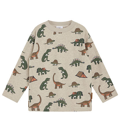 Hust and Claire Bluse - Anton - Beige Melange m. Dinosaurier