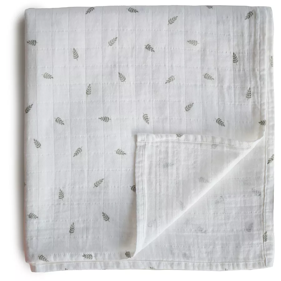 mushie Wickeltuch Musselin Leaves 120 x120 cm