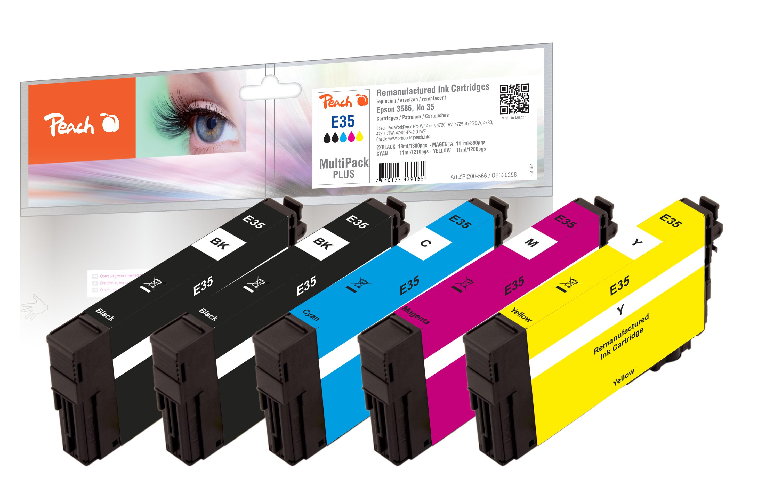 Tinte Epson No 35 2x BK, C, M, YDruckerpatronen: 2 x Schwarz, 1 x Cyan, 1x Magenta, 1x Gelb