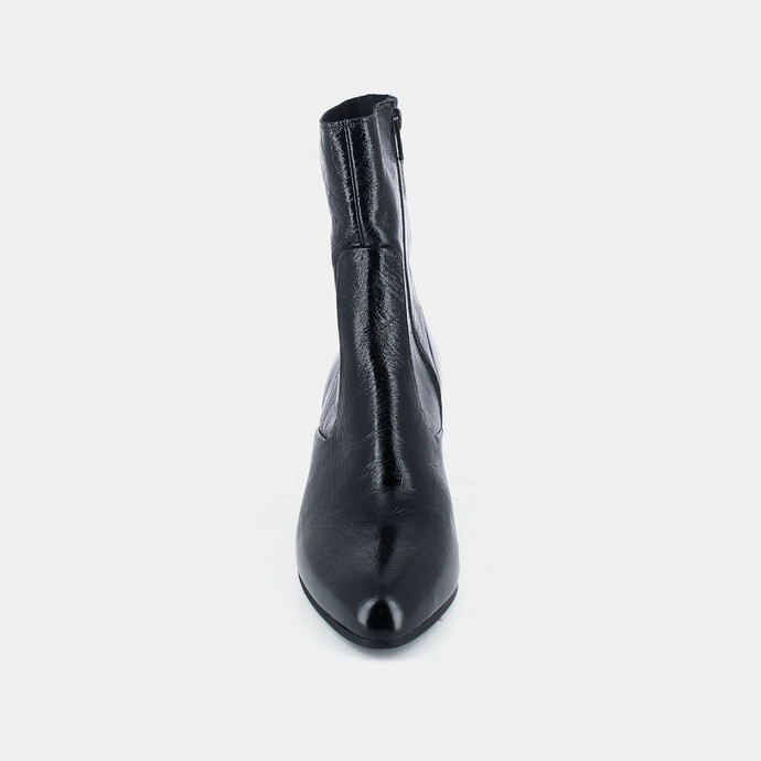 Bottines à talons  en cuir vieilli noir