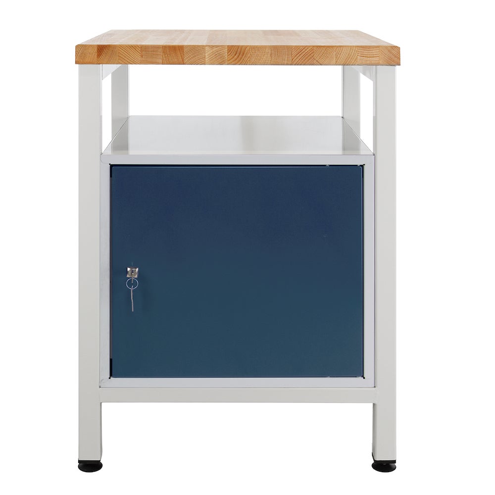 PROREGAL Slim Rhino werkbank met opbergruimte, 1 deur, HxBxD 84 x 60 x 60 cm, draagvermogen 300 kg, lichtgrijs, antracietgrijs