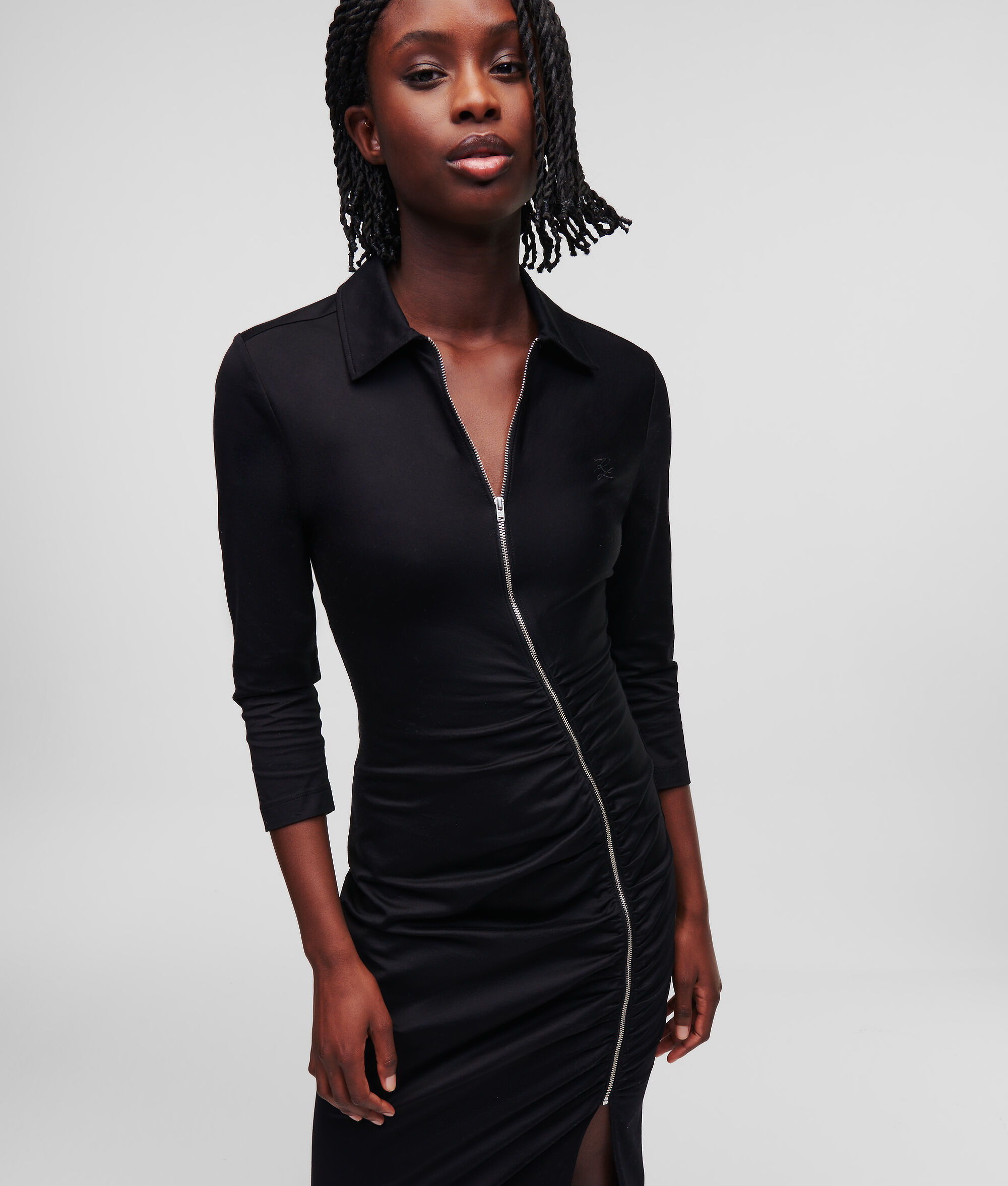 ROBE CHEMISE MAXI EN JERSEY