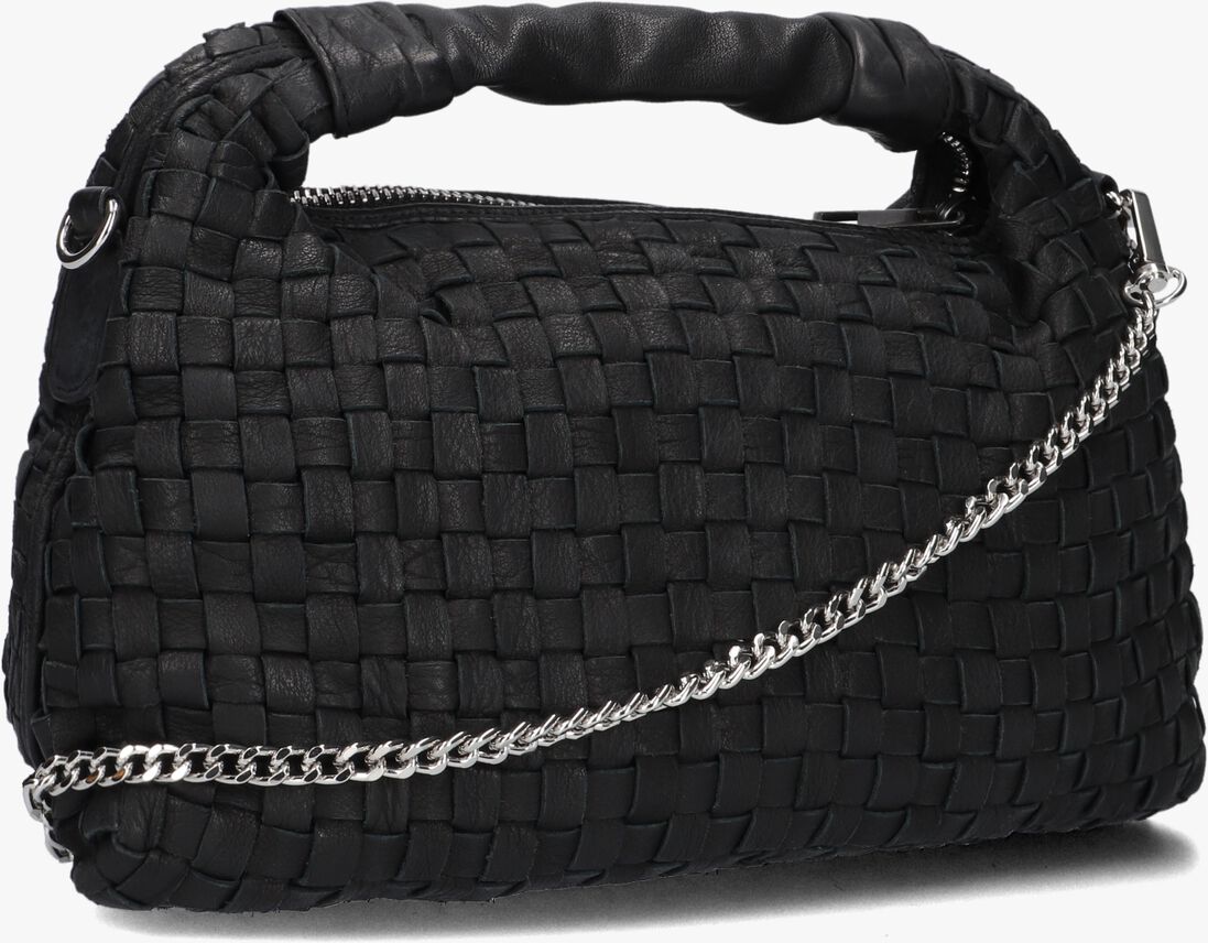zwarte núnoo schoudertas dandy braided washed
