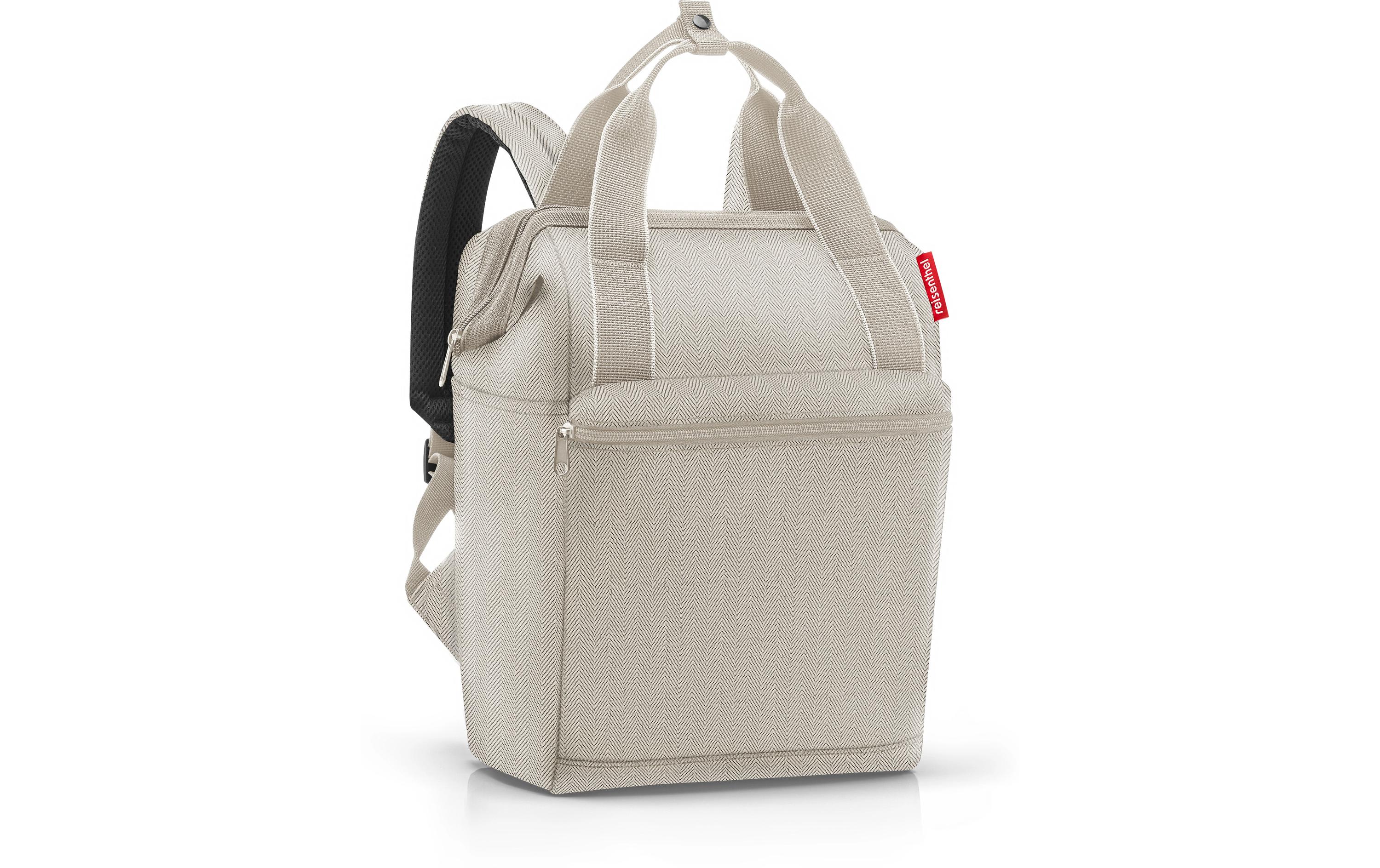 Rucksack Allrounder R Herringbone SandKombination aus Rucksack und Tragetasche