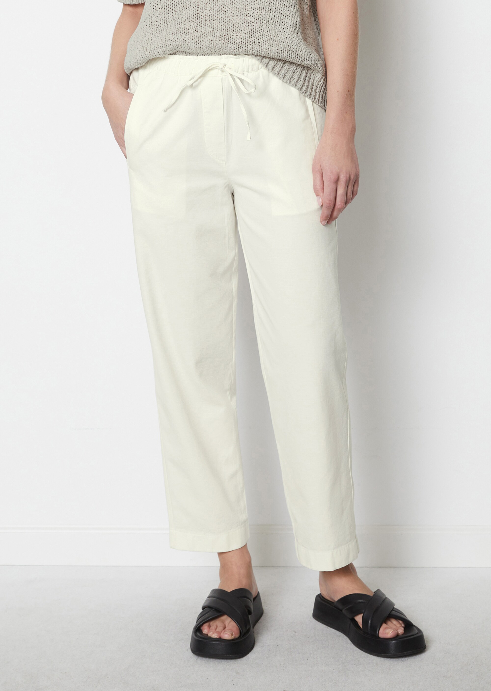 Joggpants taperedaus Organic-Cotton-Leinen-Mix