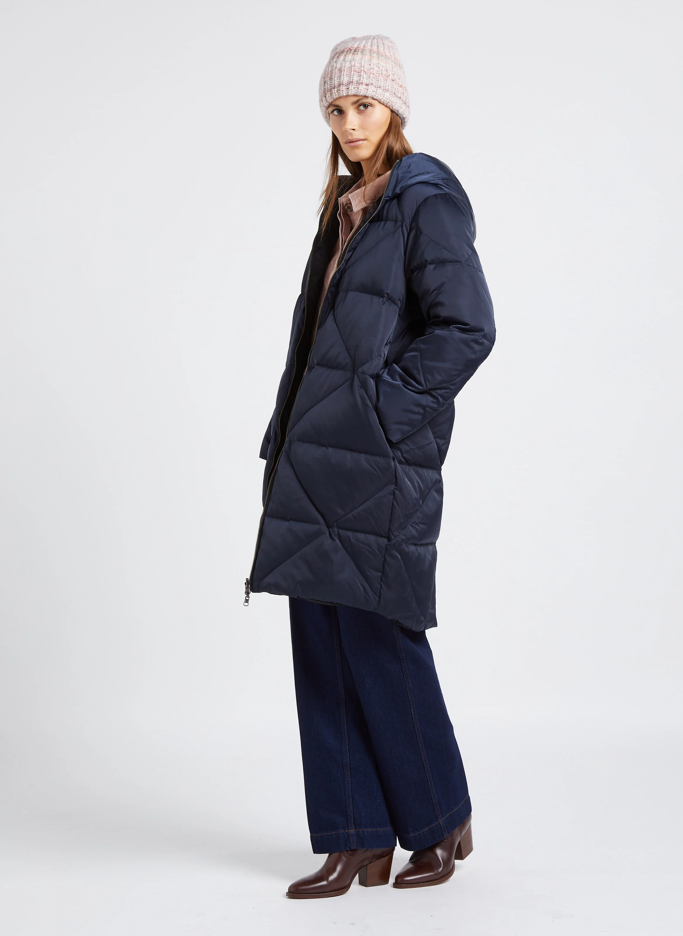 SAMUEL - Jean droit taille haute en coton | Bleu