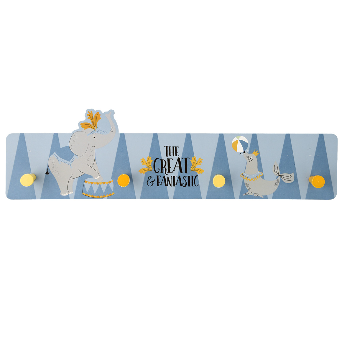 Topolino Garderobe mit 4 Haken hellblau