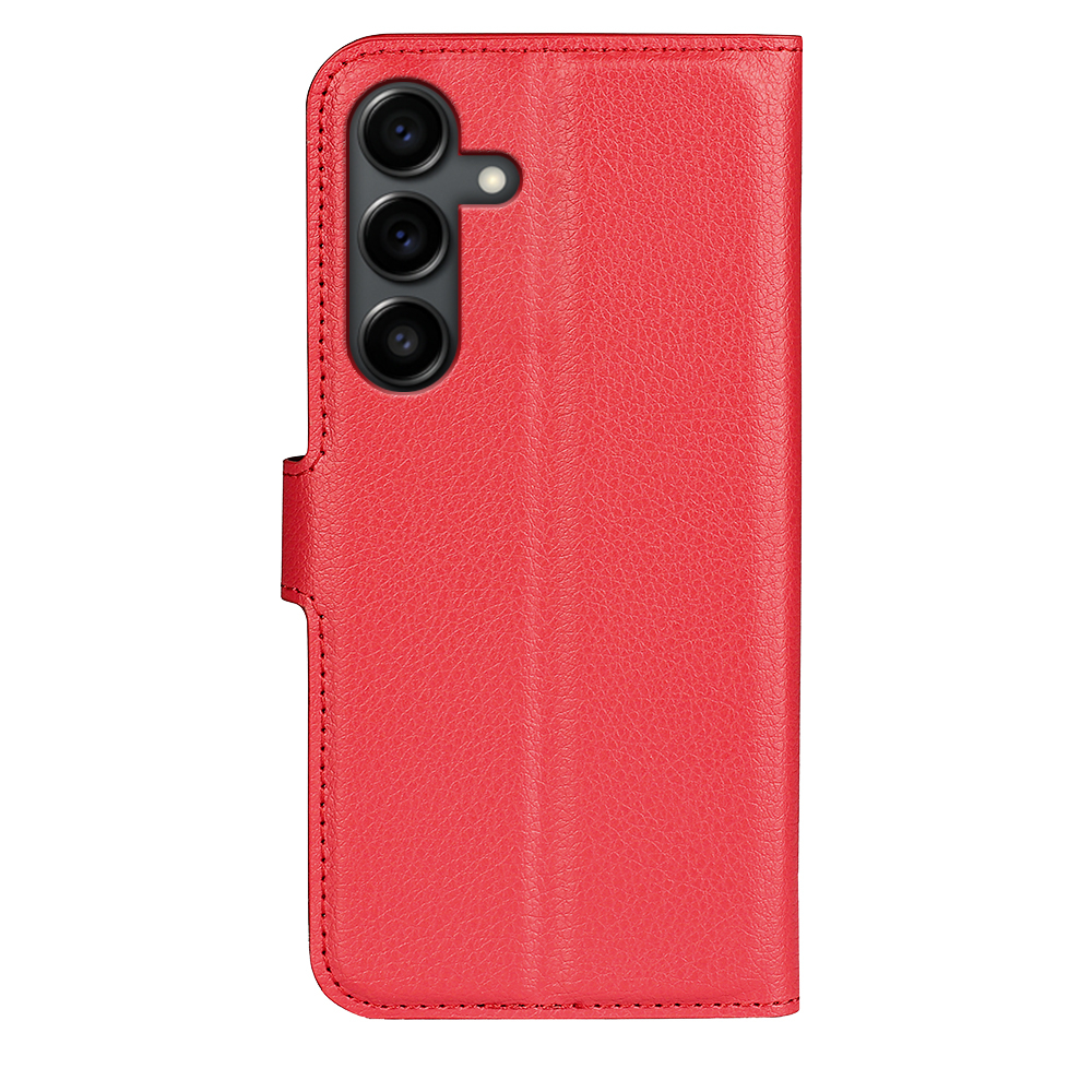 Samsung Galaxy S25 FE Leder Tasche Flip Cover Litchi Look - Rot