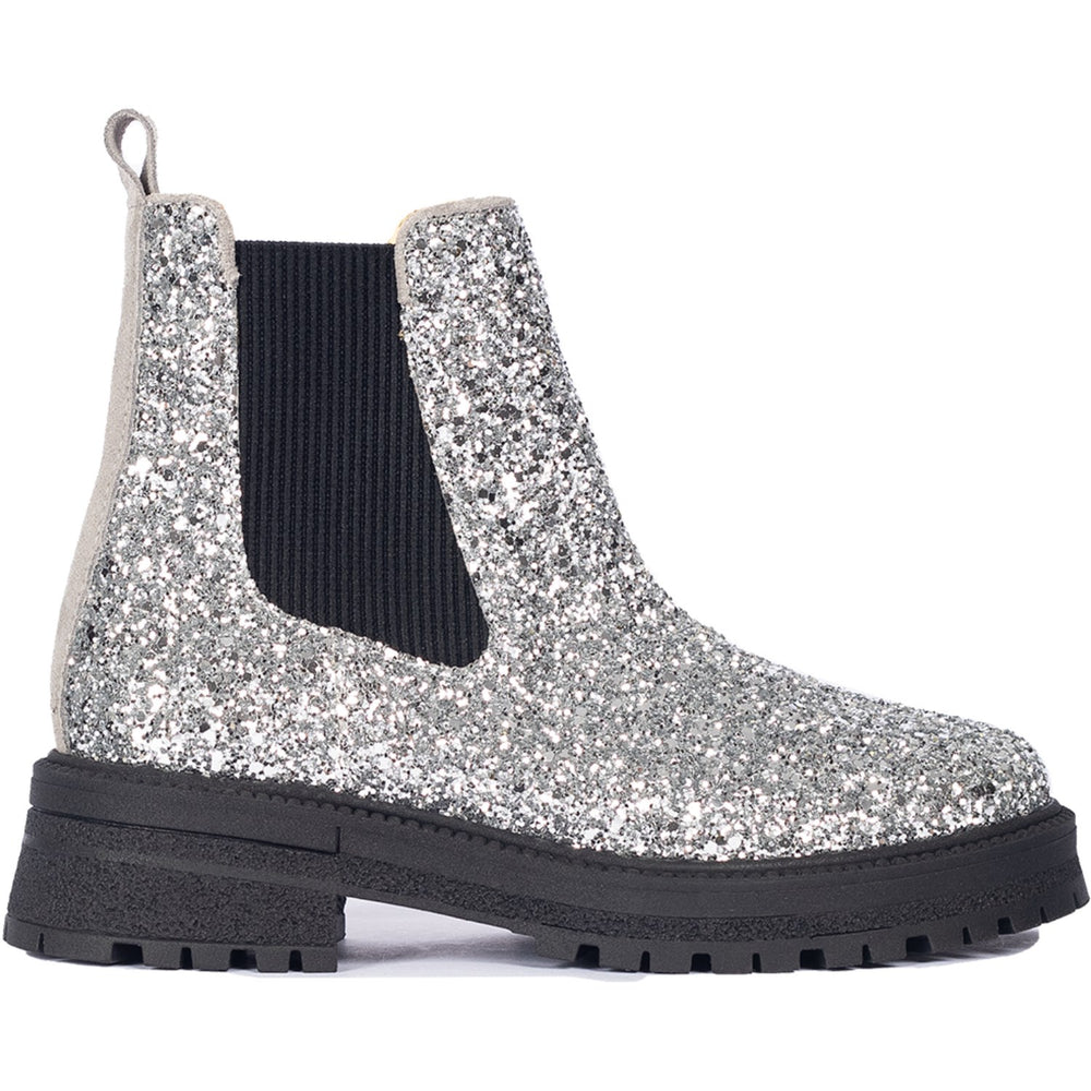 Køb Angulus Silver Glitter/Gray/Black Glitter Chelsea Støvle På Trackål