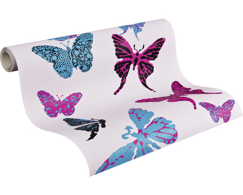 Papierbehang 93634-2 Jongens & Meisjes 2018 Vlinders roze