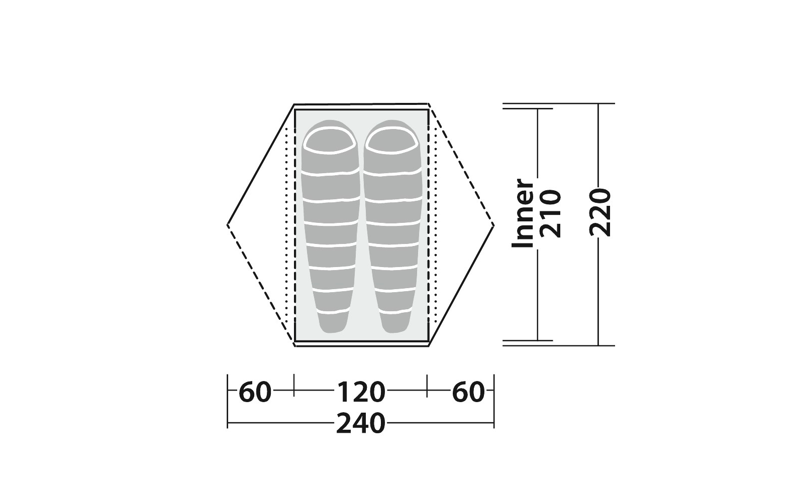 Robens Boulder 2 Kuppelzelt  240 x 220 x 110 cm für 2 Personen