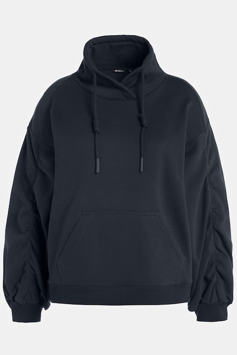 Sweatshirt, Kängurutasche, Oversized, Stehkragen, Langarm