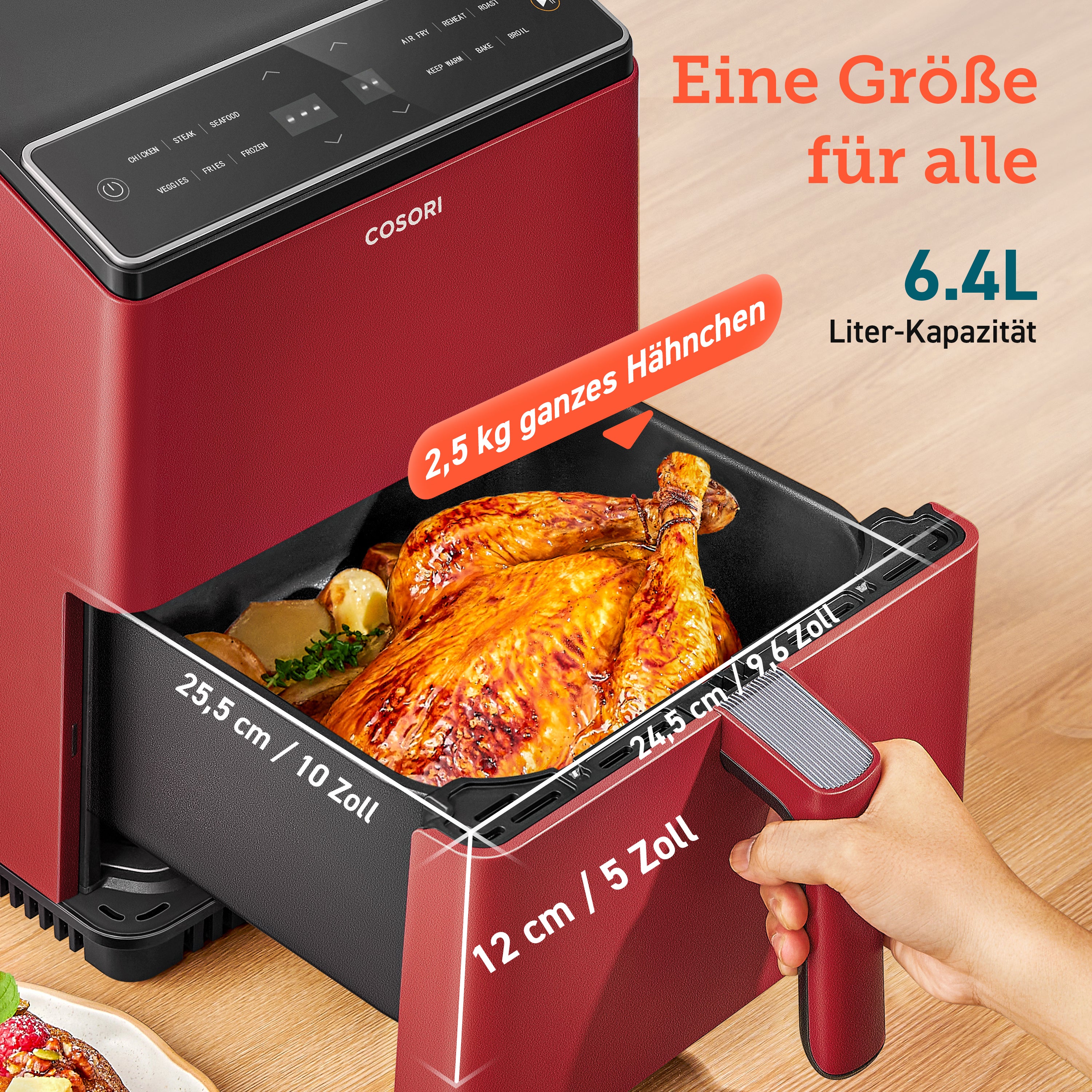 Cosori 6.4-Liter Smart Heißluftfritteuse Dual Blaze
