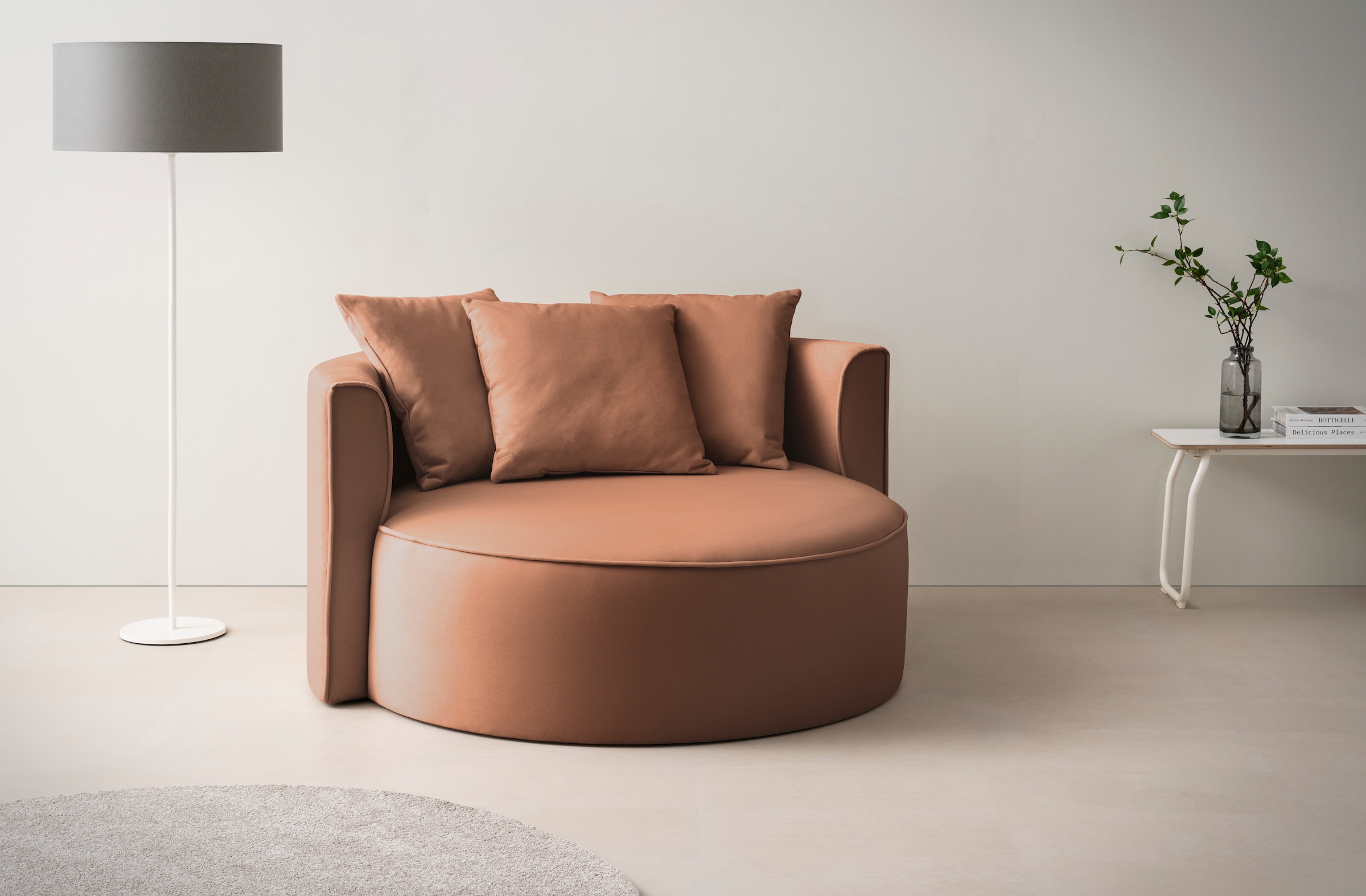 LeGer Home by Lena Gercke XXL-Sessel »Isalie, Lesesessel, Loveseat, inklusive Zierkissen« extra grosse Sitzfläche, optional mit Hocker, Cord, Samt, Bouclé