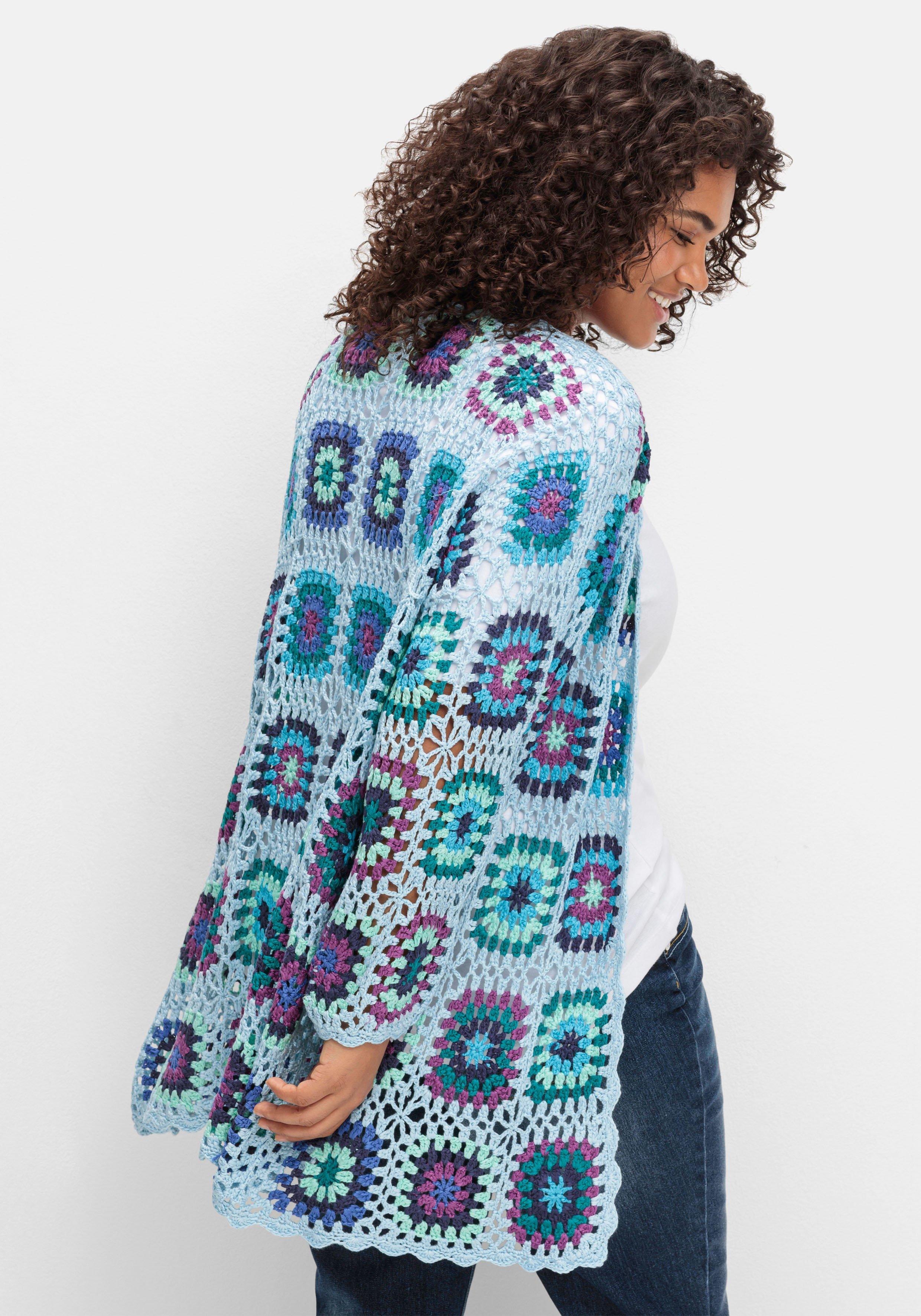 Strickjacke in Häkeloptik, mit Crochet-Muster