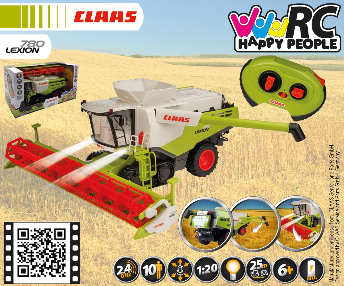Happy People - Ferngesteuerter Mähdrescher - Claas Lexion 780 (Maßstab 1:20)