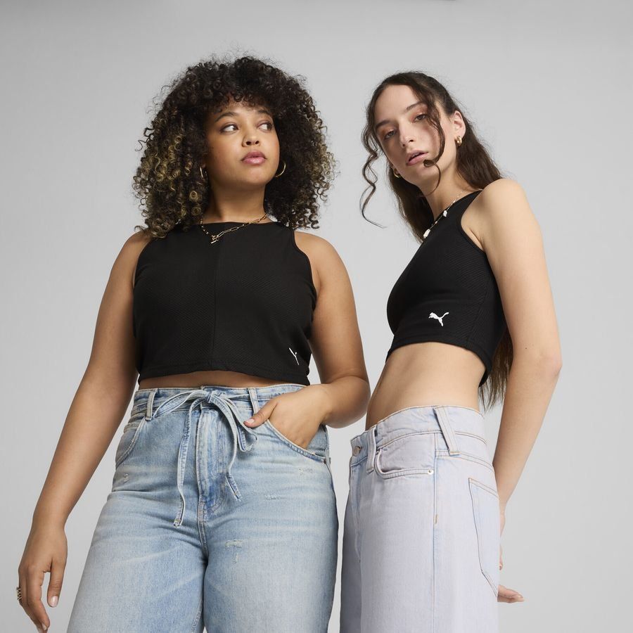 Puma WARDROBE ESS Geripptes Crop-Top