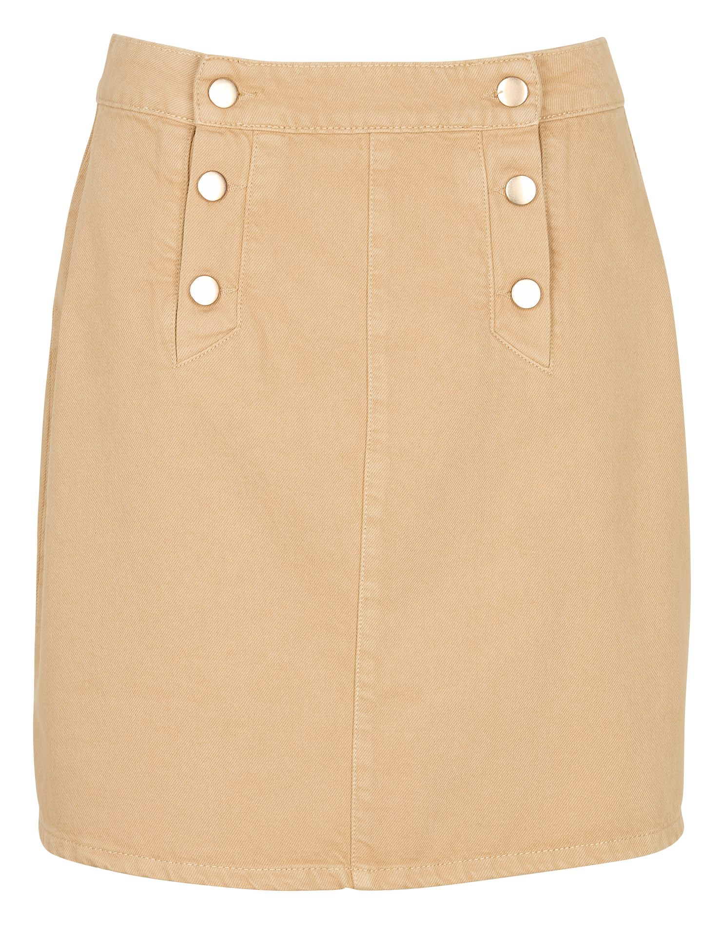 BLANDINE - Jupe courte droite en coton | Beige