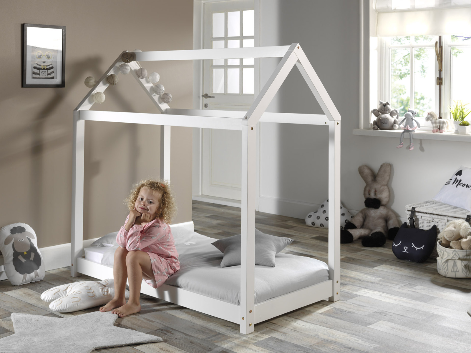 Hausbett CABANE - weiß - Massivholz - 70x140 cm