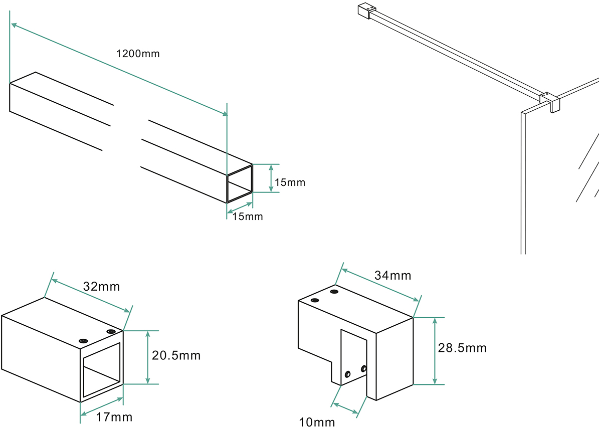 Mueller Slimline stabilisatiestang 120cm geborsteld brons