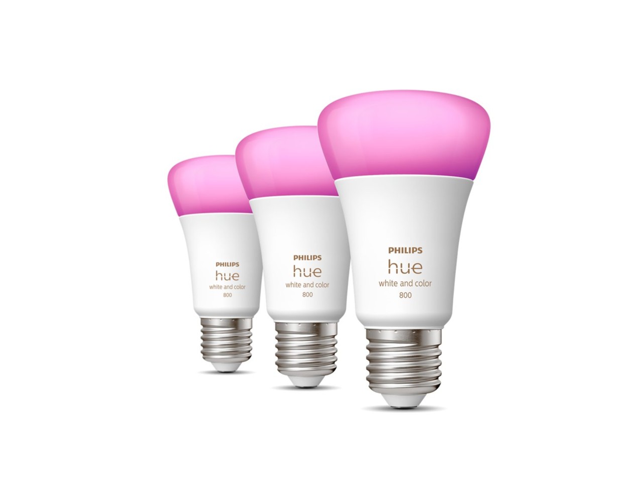 Philips Hue White and Color Ambiance A60 E27 Smart-pærer – 800 Lumen, 3-pak