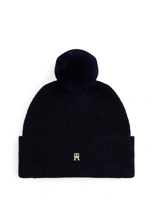 Tommy Hilfiger Bommelmütze »POM POM BEANIE« Regular fit mit Bommel