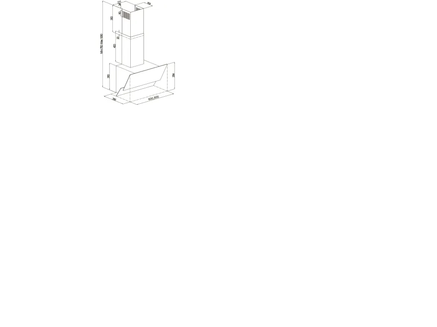SILVERLINE Optima SL 3420-60 SR - Hætte - skorsten vinklet - bredde: 59.6 cm - dybde: 38.6 cm - udtrækning og recirkulation (-) - uden motor - sort