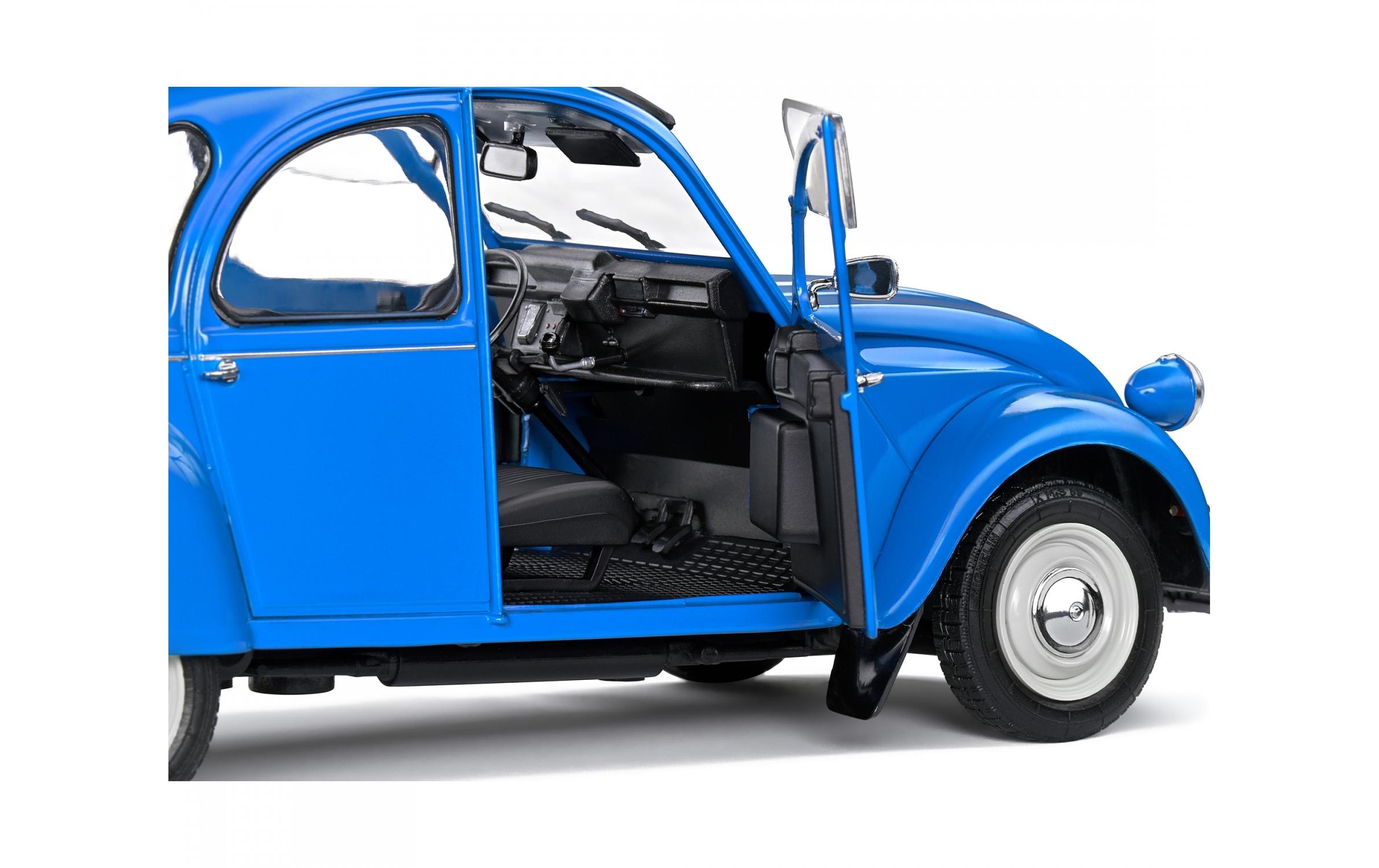 Citroen 2CV6 Petrole Blau, 1:18Detailgetreues Modellauto für Sammler im Massstab 1:18