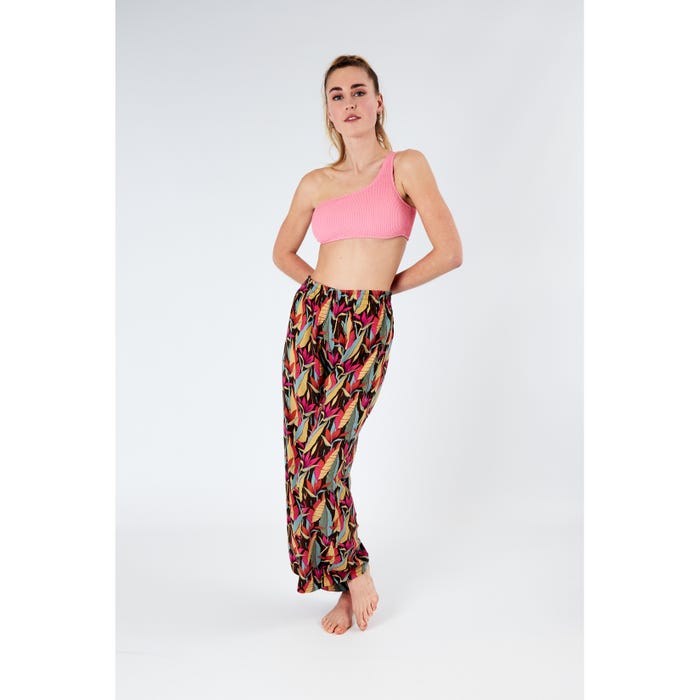 Veritas-Losse broek bloem fuchsia
