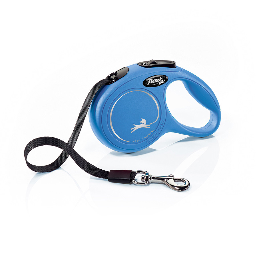 Guia extensível Flexi New Classic Azul para cães