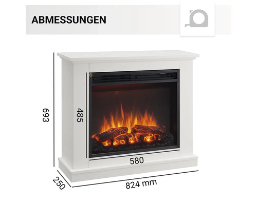 Elektrische haard Balderia Phanos wit 2000 watt