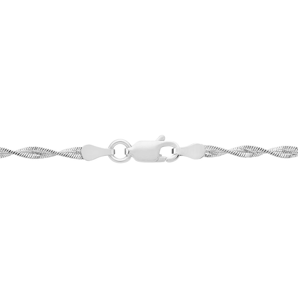 Collier Ciana Torsade Diamante Argent Blanc