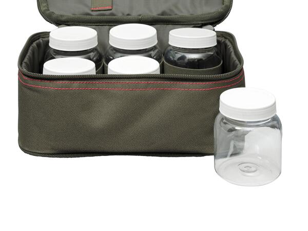 JRC Defender II Pochette à Appâts (avec 6 pots en plastique inclus)