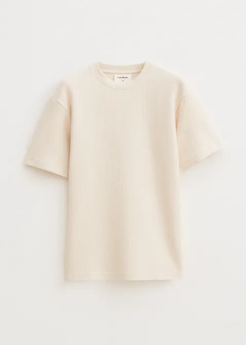 T-shirt met structuur off-white (ECRU)