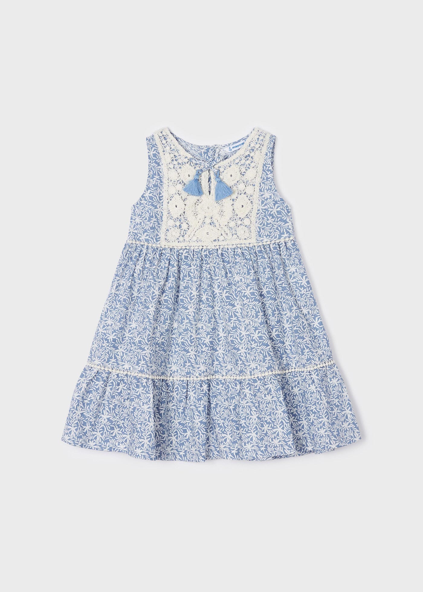 Vestido de crochê de algodão para meninas