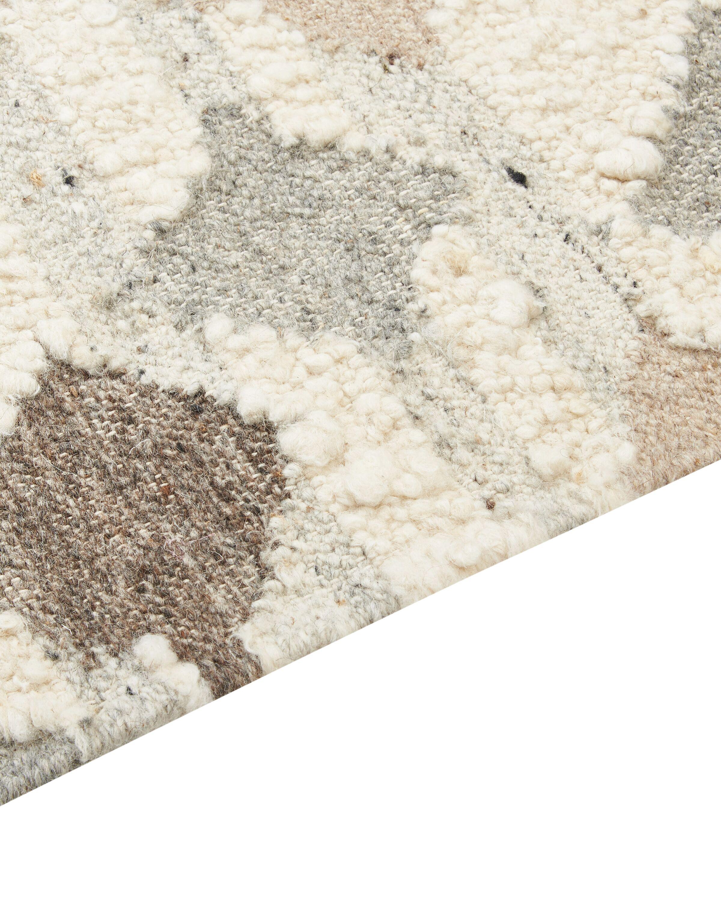 Vloerkleed KAGHTSRASHEN Beige 160 x 230 cm Wol Kelim