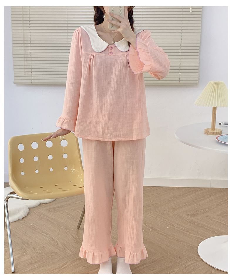 Siensien - Bijpassende pyjamaset voor koppels: top met lange mouwen + broek