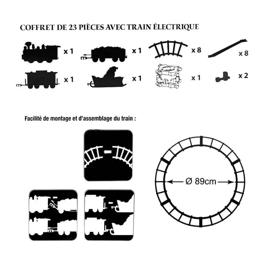 Train électrique à piles (D89 cm) pour sapin Montparnasse
