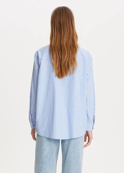 Blouse met grote strikken blauw (BLW)